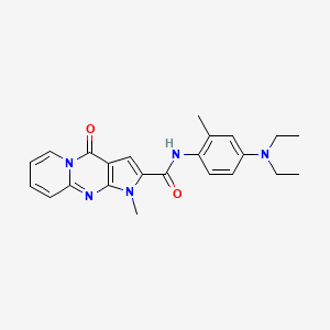 molecular formula C23H25N5O2 B11286790 N-[4-(diethylamino)-2-methylphenyl]-1-methyl-4-oxo-1,4-dihydropyrido[1,2-a]pyrrolo[2,3-d]pyrimidine-2-carboxamide 