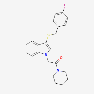 2-(3-((4-fluorobenzyl)thio)-1H-indol-1-yl)-1-(piperidin-1-yl)ethanone