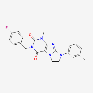 2-[(4-Fluorophenyl)methyl]-4-methyl-6-(3-methylphenyl)-7,8-dihydropurino[7,8-a]imidazole-1,3-dione