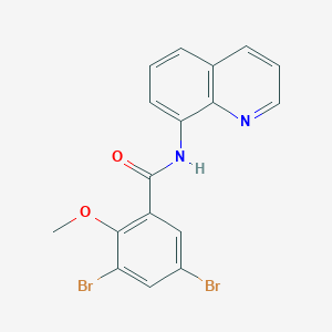 molecular formula C17H12Br2N2O2 B11286829 3,5-dibromo-2-methoxy-N-quinolin-8-ylbenzamide 