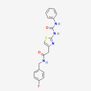 N-(4-fluorobenzyl)-2-(2-(3-phenylureido)thiazol-4-yl)acetamide