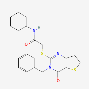 2-({3-Benzyl-4-oxo-3H,4H,6H,7H-thieno[3,2-D]pyrimidin-2-YL}sulfanyl)-N-cyclohexylacetamide