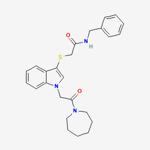 2-((1-(2-(azepan-1-yl)-2-oxoethyl)-1H-indol-3-yl)thio)-N-benzylacetamide