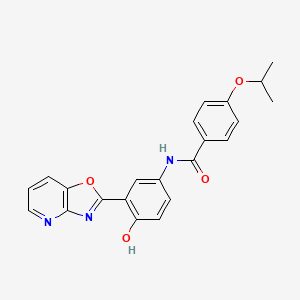 molecular formula C22H19N3O4 B11286891 N-(4-Hydroxy-3-{[1,3]oxazolo[4,5-B]pyridin-2-YL}phenyl)-4-(propan-2-yloxy)benzamide 