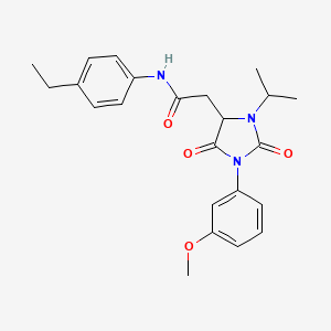 molecular formula C23H27N3O4 B11286897 N-(4-ethylphenyl)-2-[1-(3-methoxyphenyl)-2,5-dioxo-3-(propan-2-yl)imidazolidin-4-yl]acetamide 