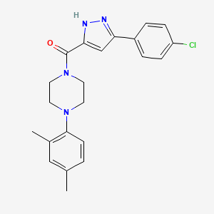 1-[3-(4-Chlorophenyl)-1H-pyrazole-5-carbonyl]-4-(2,4-dimethylphenyl)piperazine