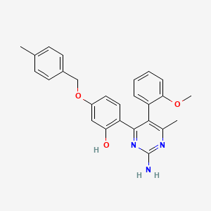 2-[2-Amino-5-(2-methoxyphenyl)-6-methylpyrimidin-4-yl]-5-[(4-methylbenzyl)oxy]phenol