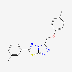 3-[(4-Methylphenoxy)methyl]-6-(3-methylphenyl)[1,2,4]triazolo[3,4-b][1,3,4]thiadiazole