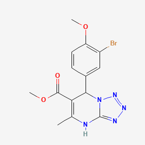 molecular formula C14H14BrN5O3 B11286963 Methyl 7-(3-bromo-4-methoxyphenyl)-5-methyl-4,7-dihydrotetrazolo[1,5-a]pyrimidine-6-carboxylate 