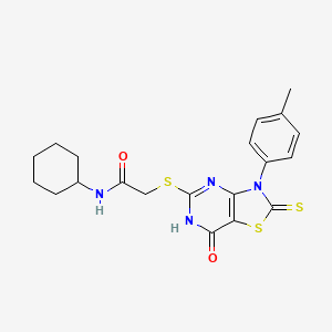 N-cyclohexyl-2-((7-oxo-2-thioxo-3-(p-tolyl)-2,3,6,7-tetrahydrothiazolo[4,5-d]pyrimidin-5-yl)thio)acetamide