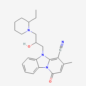 molecular formula C23H28N4O2 B11286992 5-[3-(2-Ethylpiperidin-1-yl)-2-hydroxypropyl]-3-methyl-1-oxo-1,5-dihydropyrido[1,2-a]benzimidazole-4-carbonitrile 