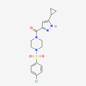 1-(4-Chlorobenzenesulfonyl)-4-(3-cyclopropyl-1H-pyrazole-5-carbonyl)piperazine