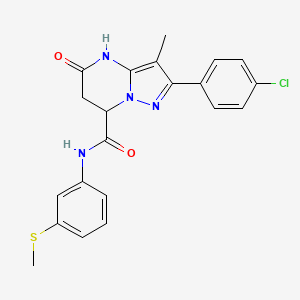 2-(4-chlorophenyl)-5-hydroxy-3-methyl-N-[3-(methylsulfanyl)phenyl]-6,7-dihydropyrazolo[1,5-a]pyrimidine-7-carboxamide