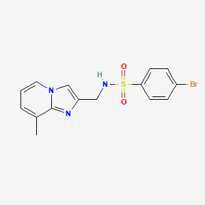 molecular formula C15H14BrN3O2S B11287023 4-bromo-N-((8-methylimidazo[1,2-a]pyridin-2-yl)methyl)benzenesulfonamide 