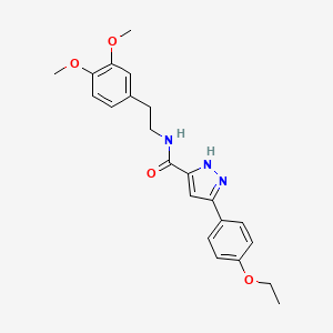 molecular formula C22H25N3O4 B11287026 N-[2-(3,4-dimethoxyphenyl)ethyl]-3-(4-ethoxyphenyl)-1H-pyrazole-5-carboxamide 