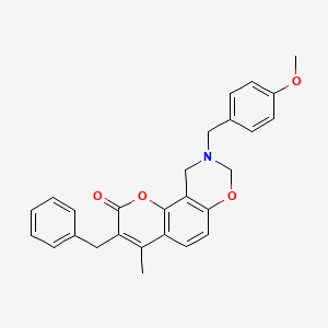 3-benzyl-9-(4-methoxybenzyl)-4-methyl-9,10-dihydro-2H,8H-chromeno[8,7-e][1,3]oxazin-2-one