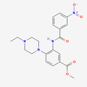 molecular formula C21H24N4O5 B11287051 Methyl 4-(4-ethylpiperazin-1-yl)-3-[(3-nitrobenzoyl)amino]benzoate 