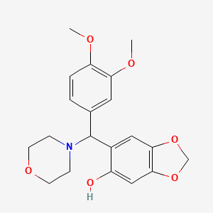 molecular formula C20H23NO6 B11287058 6-[(3,4-Dimethoxyphenyl)-morpholin-4-ylmethyl]-1,3-benzodioxol-5-ol 