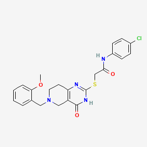 molecular formula C23H23ClN4O3S B11287059 N-(4-chlorophenyl)-2-{[6-(2-methoxybenzyl)-4-oxo-3,4,5,6,7,8-hexahydropyrido[4,3-d]pyrimidin-2-yl]sulfanyl}acetamide 