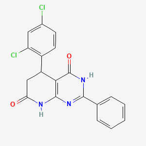 molecular formula C19H13Cl2N3O2 B11287069 5-(2,4-dichlorophenyl)-4-hydroxy-2-phenyl-5,8-dihydropyrido[2,3-d]pyrimidin-7(6H)-one 