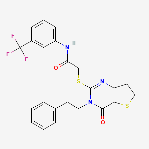 2-((4-oxo-3-phenethyl-3,4,6,7-tetrahydrothieno[3,2-d]pyrimidin-2-yl)thio)-N-(3-(trifluoromethyl)phenyl)acetamide