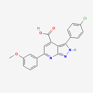 3-(4-chlorophenyl)-6-(3-methoxyphenyl)-1H-pyrazolo[3,4-b]pyridine-4-carboxylic acid