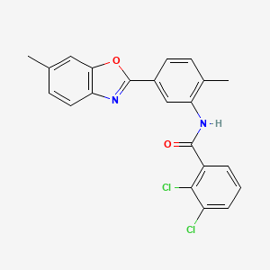 molecular formula C22H16Cl2N2O2 B11287120 2,3-dichloro-N-[2-methyl-5-(6-methyl-1,3-benzoxazol-2-yl)phenyl]benzamide 