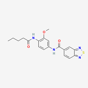 molecular formula C19H20N4O3S B11287126 N-[3-methoxy-4-(pentanoylamino)phenyl]-2,1,3-benzothiadiazole-5-carboxamide 