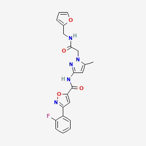 molecular formula C21H18FN5O4 B11287141 3-(2-fluorophenyl)-N-(1-{2-[(furan-2-ylmethyl)amino]-2-oxoethyl}-5-methyl-1H-pyrazol-3-yl)-1,2-oxazole-5-carboxamide 