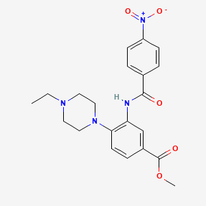 molecular formula C21H24N4O5 B11287146 Methyl 4-(4-ethylpiperazin-1-yl)-3-{[(4-nitrophenyl)carbonyl]amino}benzoate 