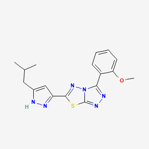 molecular formula C17H18N6OS B11287162 3-(2-methoxyphenyl)-6-[5-(2-methylpropyl)-1H-pyrazol-3-yl][1,2,4]triazolo[3,4-b][1,3,4]thiadiazole 