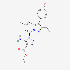 ethyl 5-amino-1-[2-ethyl-3-(4-fluorophenyl)-5-methylpyrazolo[1,5-a]pyrimidin-7-yl]-1H-pyrazole-4-carboxylate