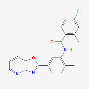 4-Chloro-2-methyl-N-(2-methyl-5-{[1,3]oxazolo[4,5-B]pyridin-2-YL}phenyl)benzamide