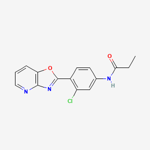 molecular formula C15H12ClN3O2 B11287186 N-(3-chloro-4-[1,3]oxazolo[4,5-b]pyridin-2-ylphenyl)propanamide 