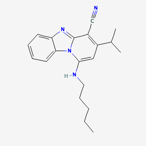 molecular formula C20H24N4 B11287195 1-(Pentylamino)-3-(propan-2-yl)pyrido[1,2-a]benzimidazole-4-carbonitrile 