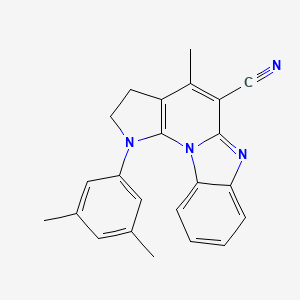 3-(3,5-dimethylphenyl)-7-methyl-1,3,10-triazatetracyclo[7.7.0.02,6.011,16]hexadeca-2(6),7,9,11,13,15-hexaene-8-carbonitrile