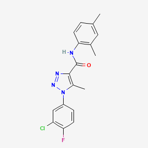 molecular formula C18H16ClFN4O B11287233 1-(3-chloro-4-fluorophenyl)-N-(2,4-dimethylphenyl)-5-methyl-1H-1,2,3-triazole-4-carboxamide 