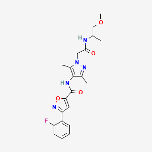 3-(2-fluorophenyl)-N-(1-{2-[(1-methoxypropan-2-yl)amino]-2-oxoethyl}-3,5-dimethyl-1H-pyrazol-4-yl)-1,2-oxazole-5-carboxamide