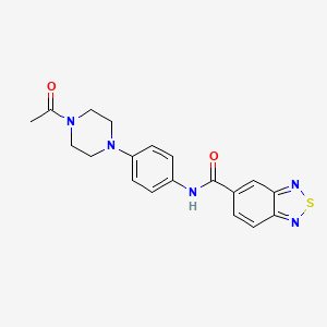 molecular formula C19H19N5O2S B11287259 N-[4-(4-acetylpiperazin-1-yl)phenyl]-2,1,3-benzothiadiazole-5-carboxamide 