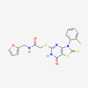 N-(furan-2-ylmethyl)-2-((7-oxo-2-thioxo-3-(o-tolyl)-2,3,6,7-tetrahydrothiazolo[4,5-d]pyrimidin-5-yl)thio)acetamide