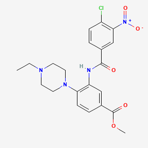 molecular formula C21H23ClN4O5 B11287323 Methyl 3-(4-chloro-3-nitrobenzamido)-4-(4-ethylpiperazin-1-YL)benzoate 