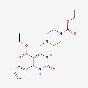 Ethyl 6-{[4-(ethoxycarbonyl)piperazin-1-yl]methyl}-2-oxo-4-(thiophen-2-yl)-1,2,3,4-tetrahydropyrimidine-5-carboxylate