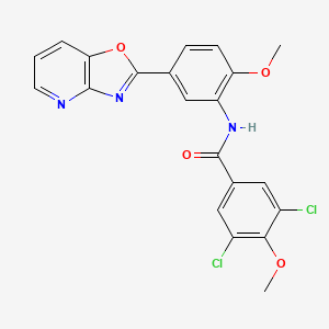 3,5-dichloro-4-methoxy-N-[2-methoxy-5-([1,3]oxazolo[4,5-b]pyridin-2-yl)phenyl]benzamide