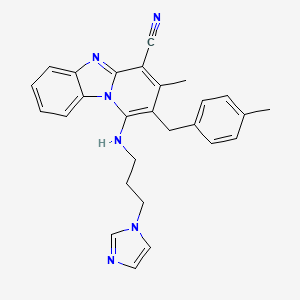 1-{[3-(1H-imidazol-1-yl)propyl]amino}-3-methyl-2-(4-methylbenzyl)pyrido[1,2-a]benzimidazole-4-carbonitrile