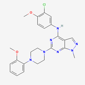 N-(3-chloro-4-methoxyphenyl)-6-[4-(2-methoxyphenyl)piperazin-1-yl]-1-methyl-1H-pyrazolo[3,4-d]pyrimidin-4-amine