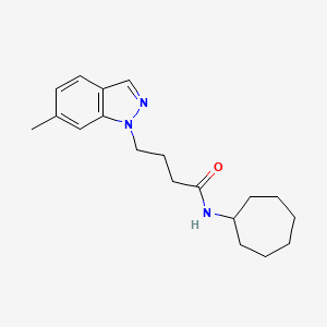 molecular formula C19H27N3O B11287398 N-cycloheptyl-4-(6-methyl-1H-indazol-1-yl)butanamide CAS No. 891403-22-8