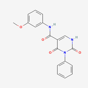 molecular formula C18H15N3O4 B11287420 N-(3-methoxyphenyl)-2,4-dioxo-3-phenyl-1,2,3,4-tetrahydropyrimidine-5-carboxamide 