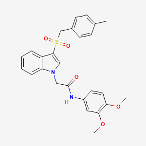 molecular formula C26H26N2O5S B11287430 N-(3,4-dimethoxyphenyl)-2-(3-((4-methylbenzyl)sulfonyl)-1H-indol-1-yl)acetamide 