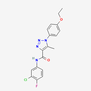 molecular formula C18H16ClFN4O2 B11287448 N-(3-chloro-4-fluorophenyl)-1-(4-ethoxyphenyl)-5-methyl-1H-1,2,3-triazole-4-carboxamide 