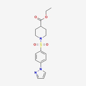 ethyl 1-{[4-(1H-pyrazol-1-yl)phenyl]sulfonyl}piperidine-4-carboxylate